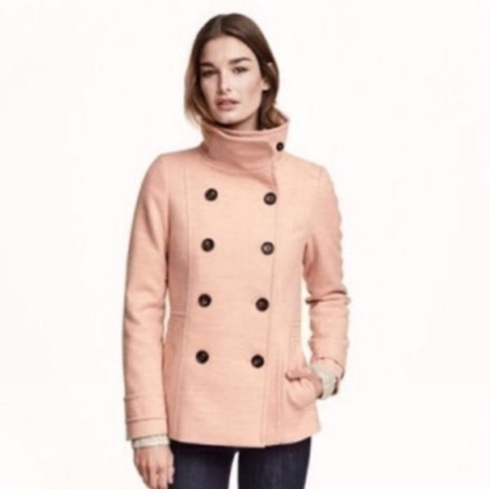 Beautiful H&M Double Breasted Coat in Light Pink